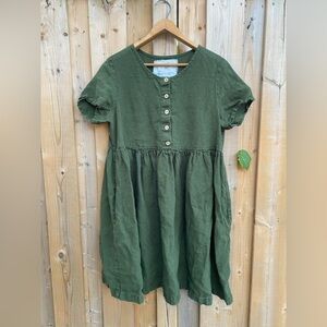 notPERFECTLINEN Juniper MIDI Mama Green Linen Dress